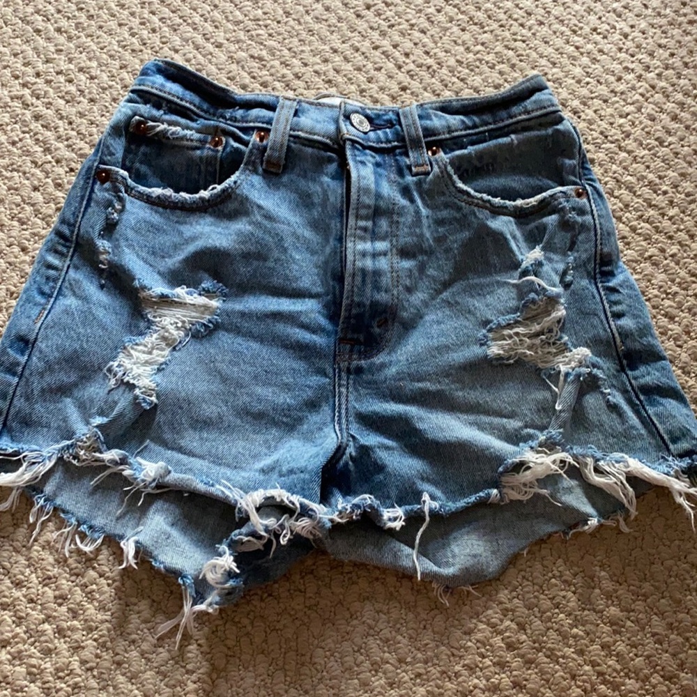 abercrombie high rise mom shorts curve love